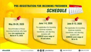 Pre-Registration for Incoming Freshmen and Transferees @ Main Campus