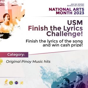 National Art Month: Finish the Lyrics Challenge @ USM Main Campus