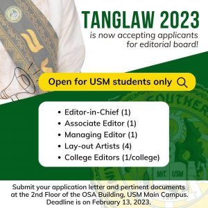 Application for the Tanglaw 2023 Editorial Board